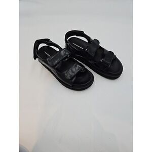 Princess Polly Sandals Sz 8 Platform Rue Chunky Sandal Black Eco Y2K Goth Punk